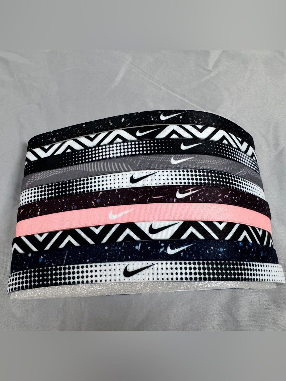 10pc Nike Skinny Headbands Grip On Back Logo Swoosh NWOT